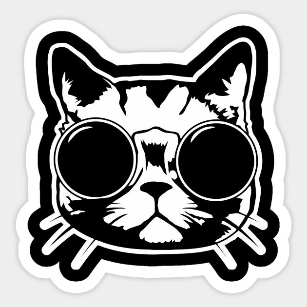 Cat Glasses Sticker by Ramateeshop